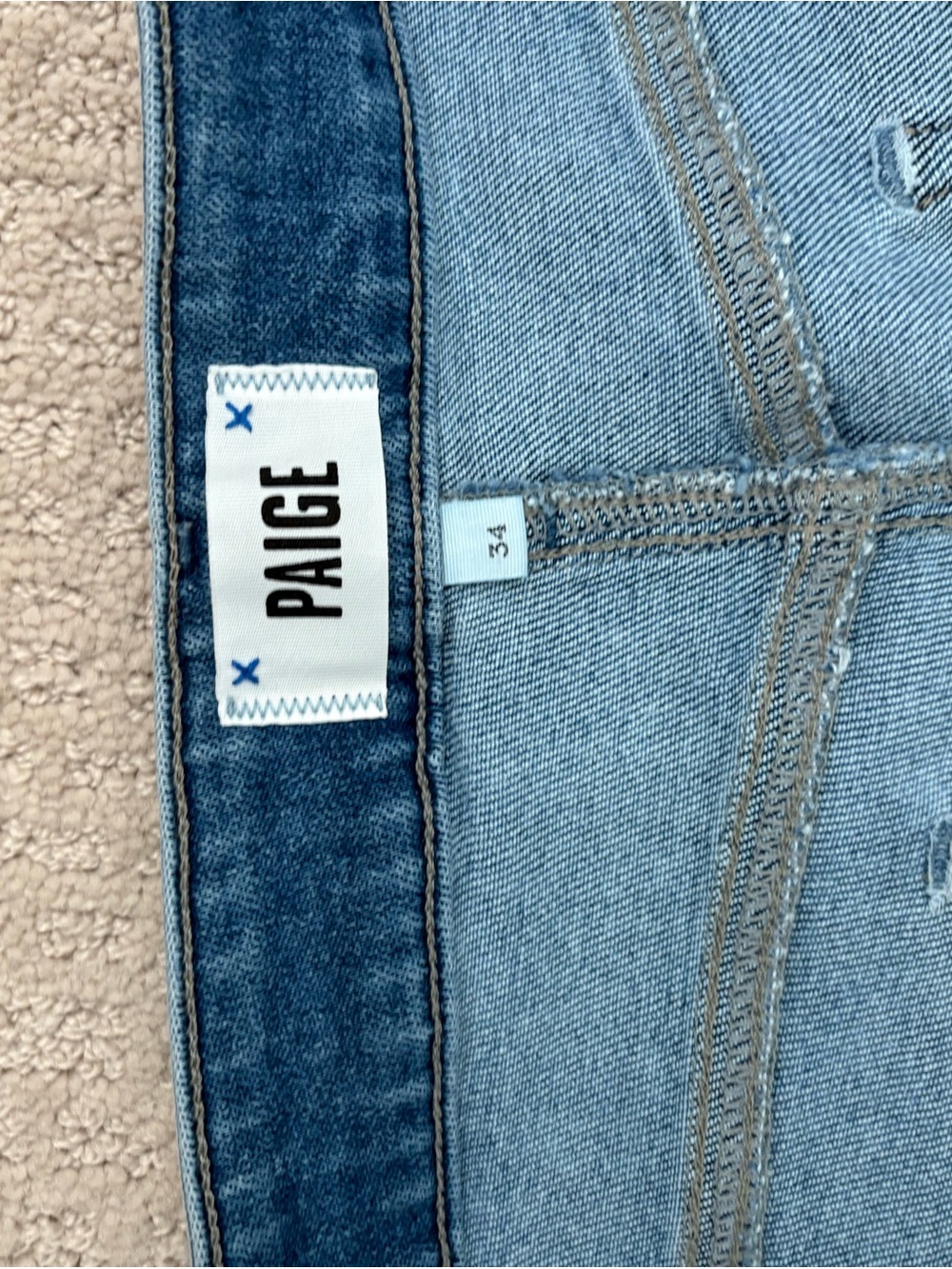 PAIGE Anessa Medium Wash Wide-Leg Crop Jeans SZ 34 waist - Picture 4 of 8